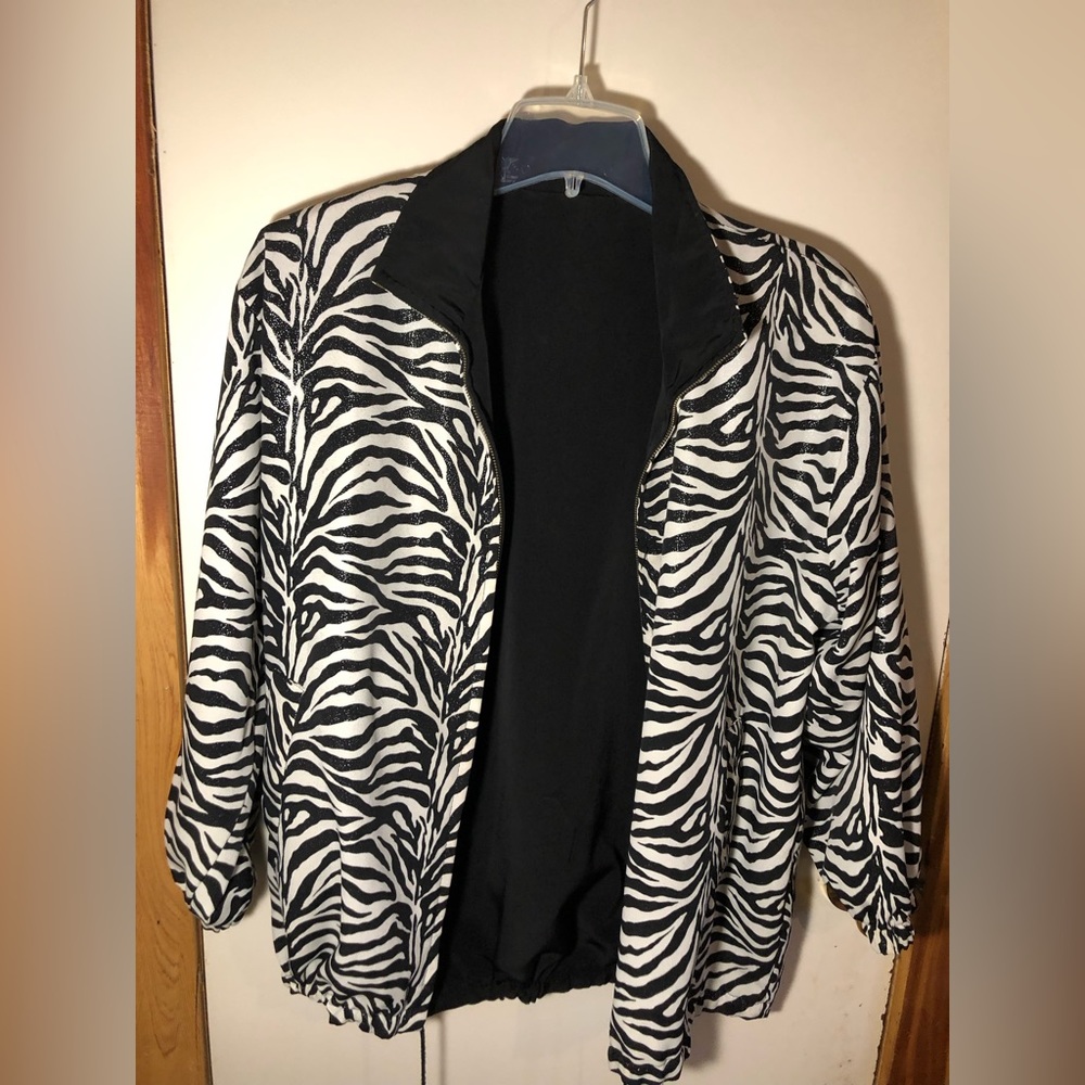 Reversible zebra print jacket